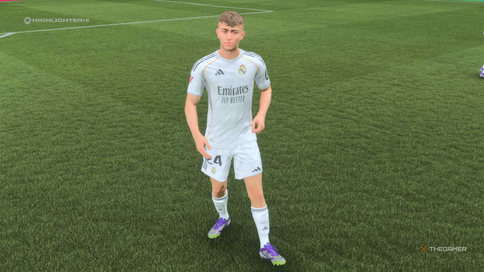 The Best Young Centre Backs Dean Huijsen on the pitch in EA Sports FC 26.