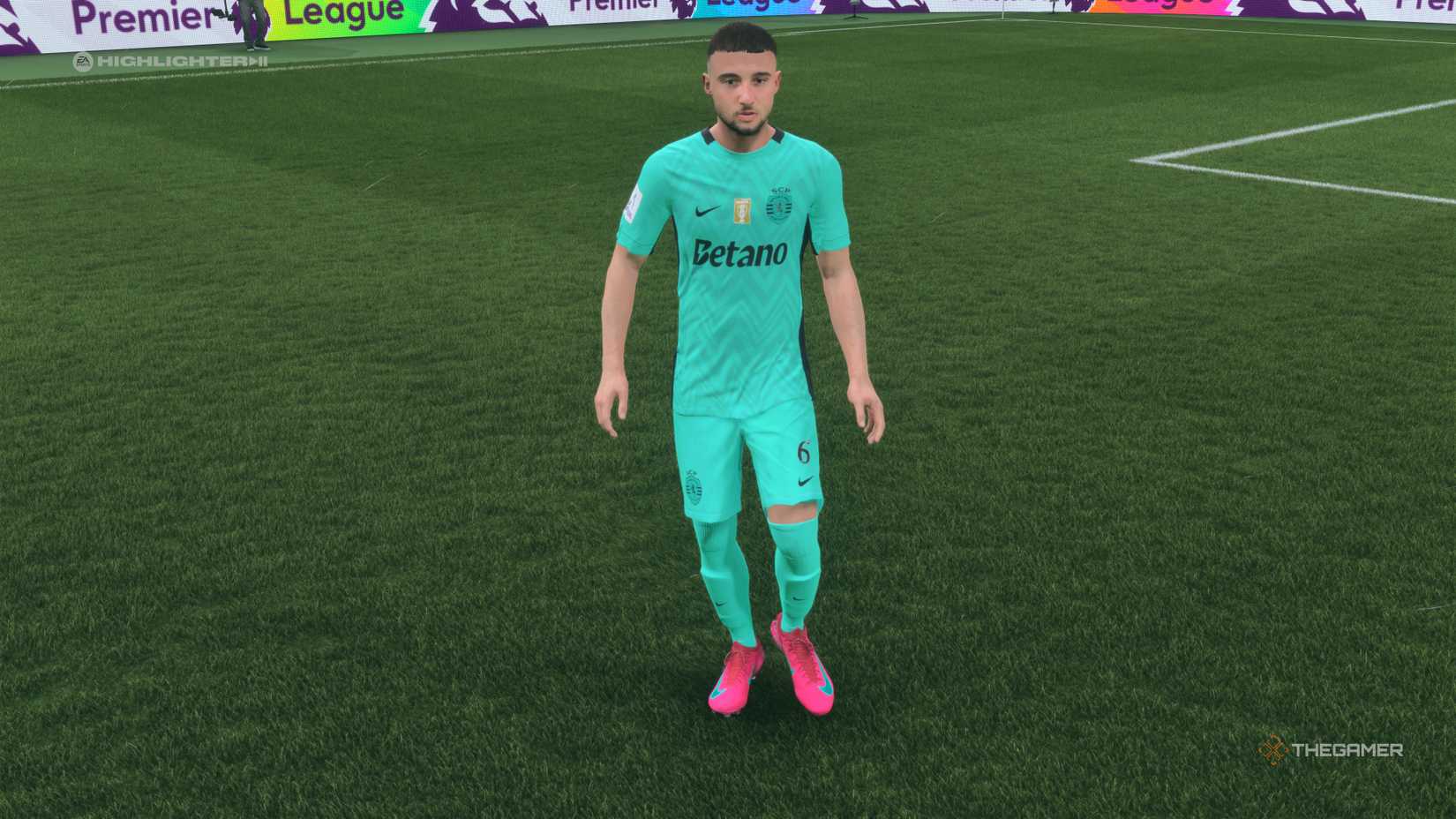 The Best Young Defensive Midfielders Zeno Debast on the pitch in EA Sports FC 26.