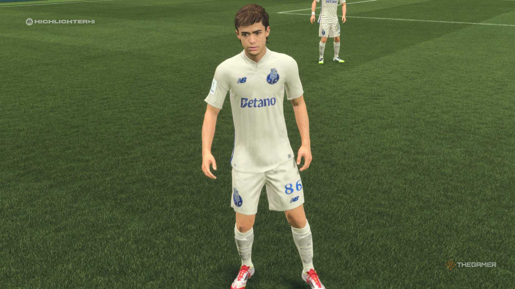 The Best Young Midfielders Rodrigo Mora on the field in EA Sports FC 26.
