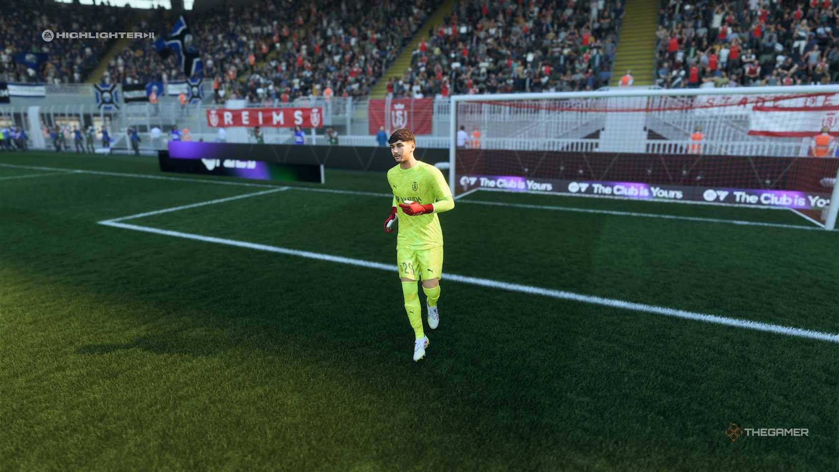 Ewen Jaouen stood near his goal in EA Sports FC 26.