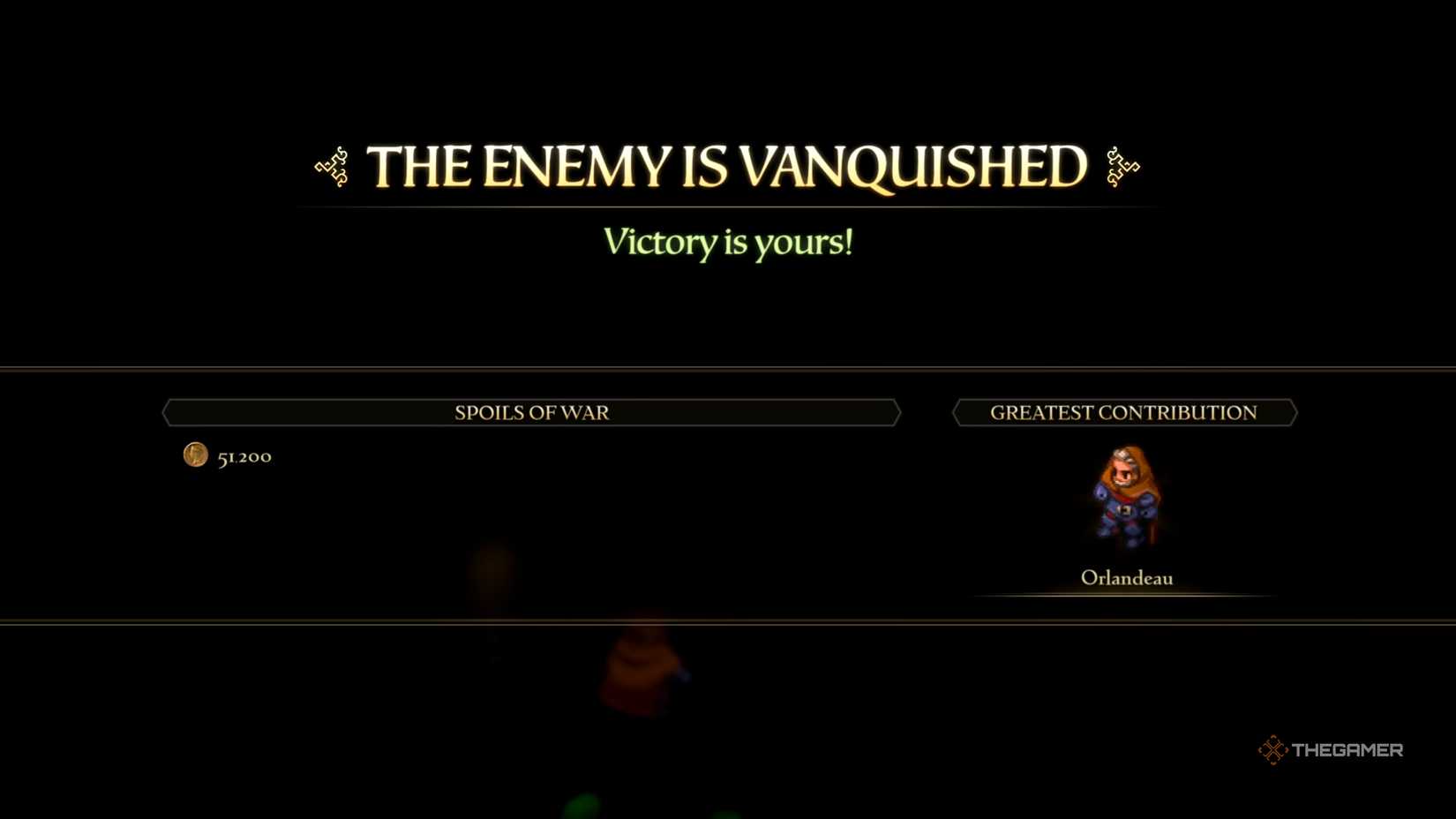 Completing a Random Encounter and earning 51,200 Gil in Final Fantasy Tactics: The Ivalice Chronicles.