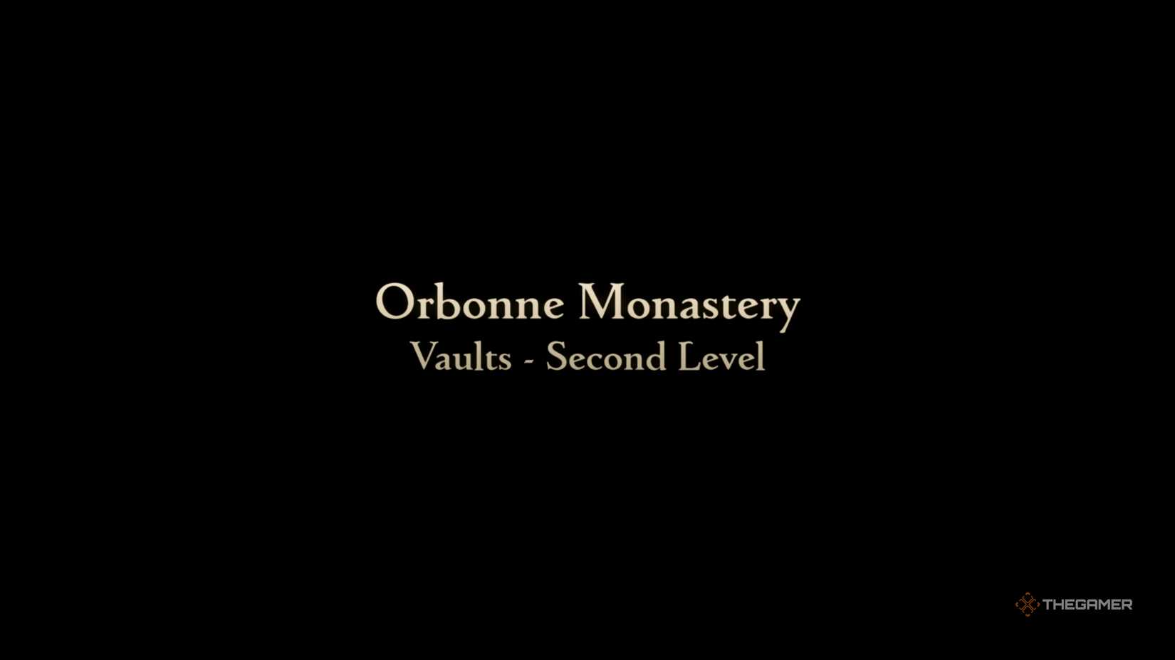 A title card for the Orbonne Monastery Vaults - Second Level mission in Final Fantasy Tactics: The Ivalice Chronicles.
