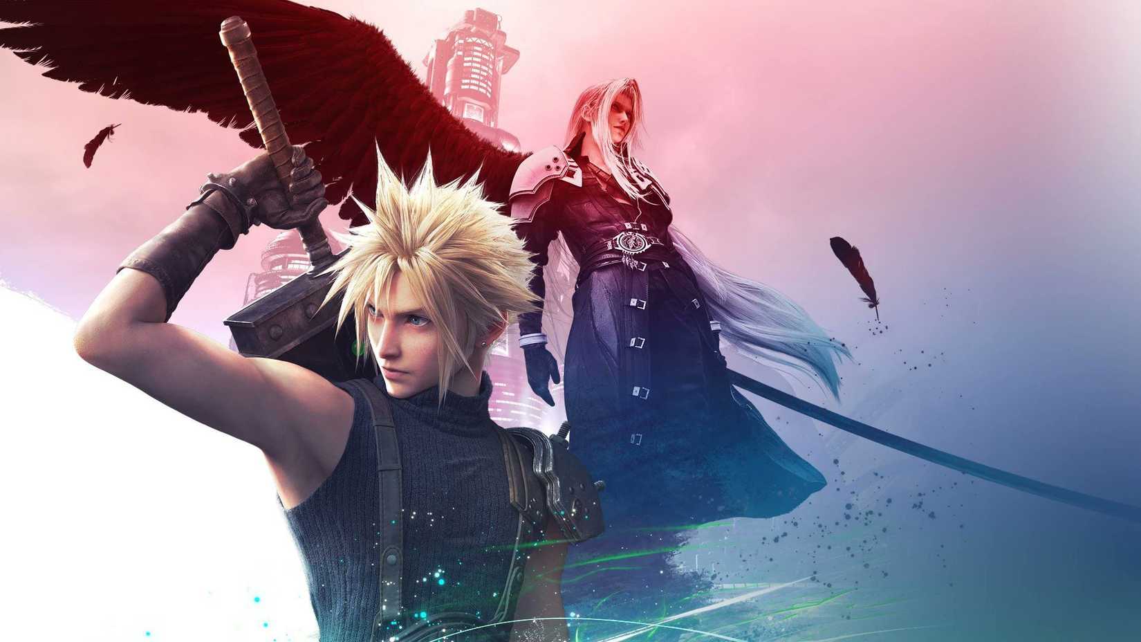 Cloud and Sephiroth in key art for Final Fantasy 7 Remake's Switch and Xbox ports.