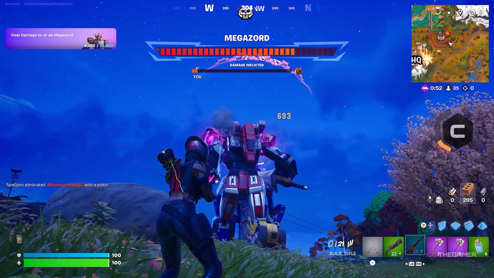 Fortnite. Battling Megazord.