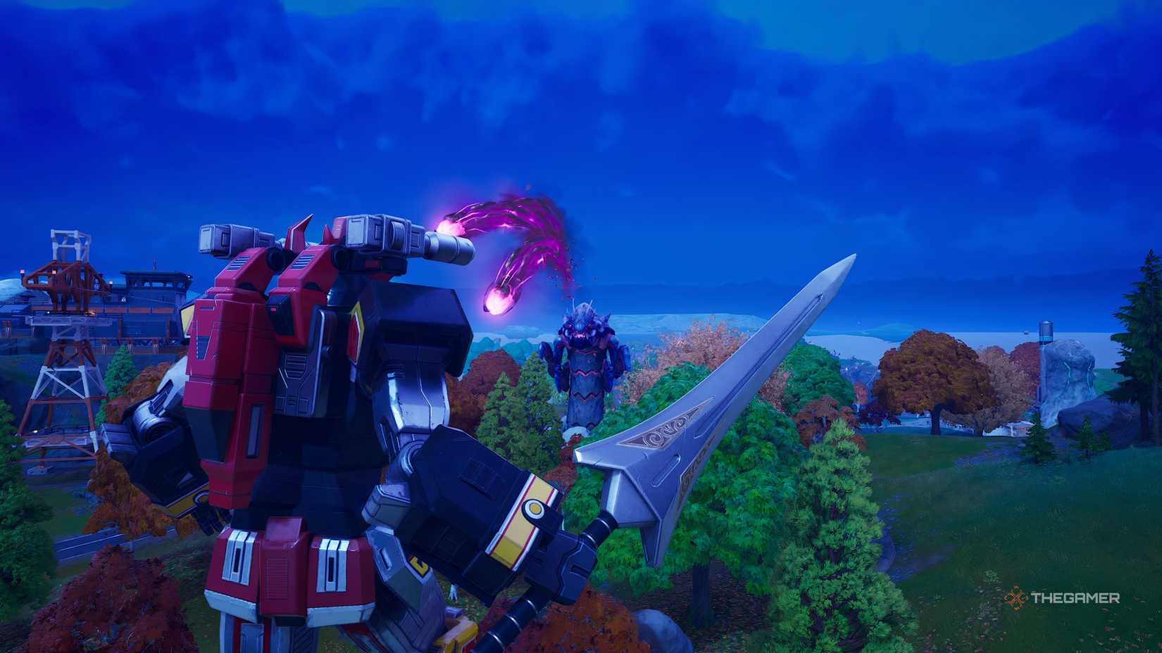 Fortnite. Becoming Megazord and fighting a Bug Queen