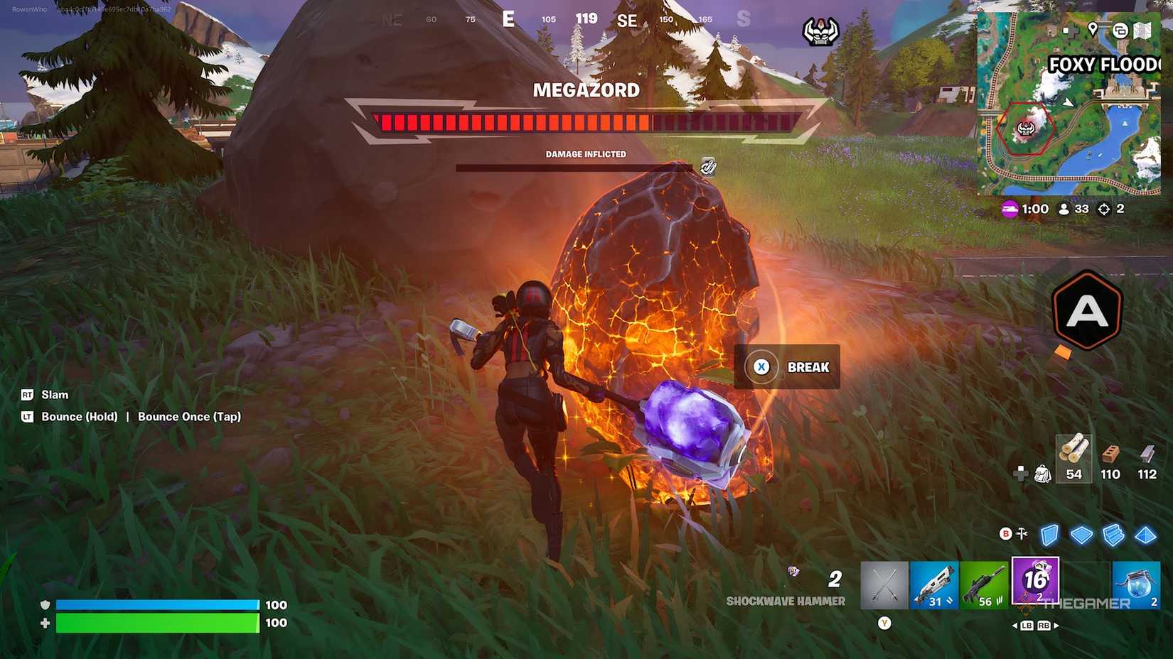 Fortnite Megazord golden pods.