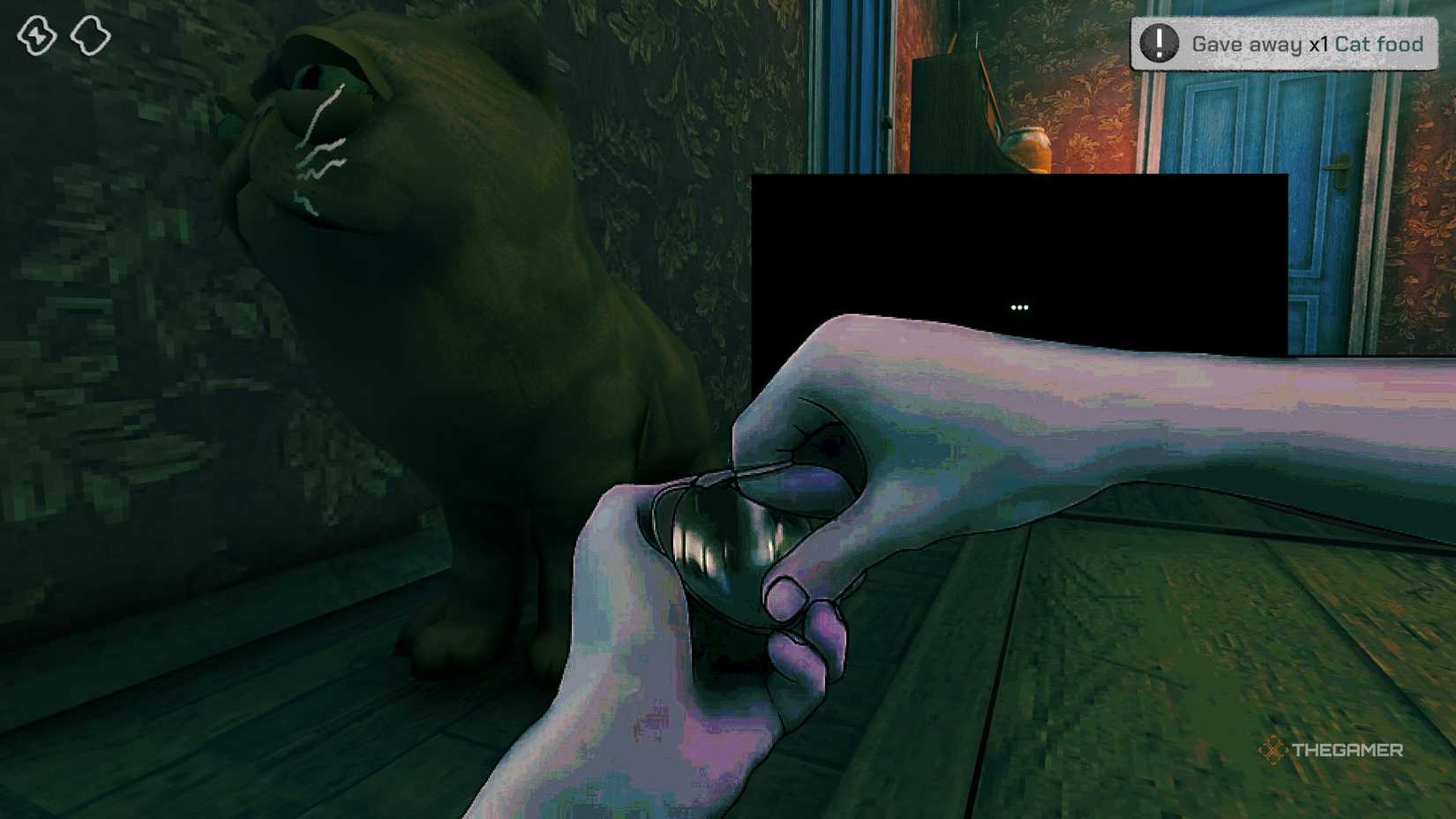 Giving the Cat food in No I'm Not a Human.