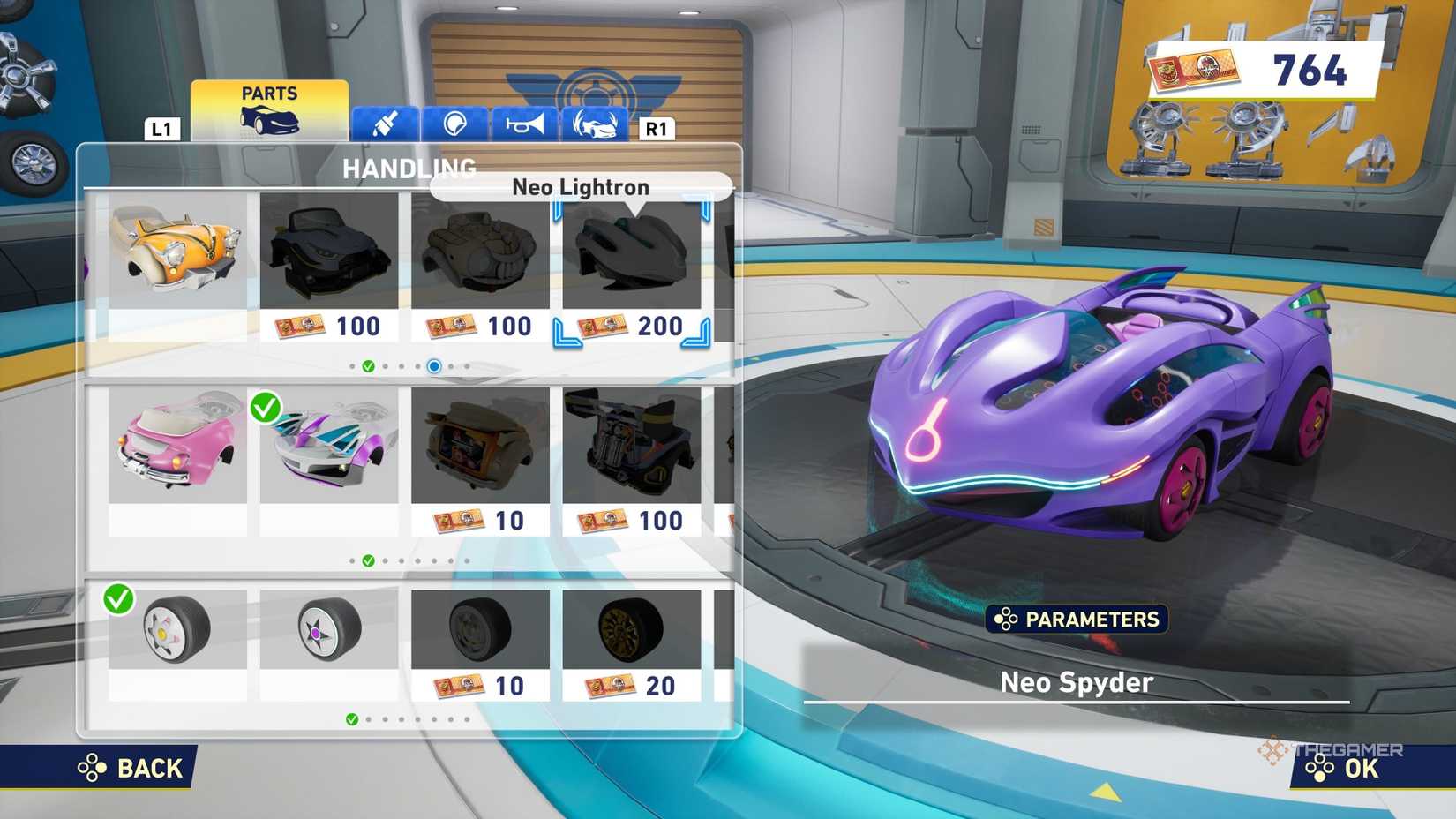Handling Machine customization in Sonic Racing CrossWorlds.
