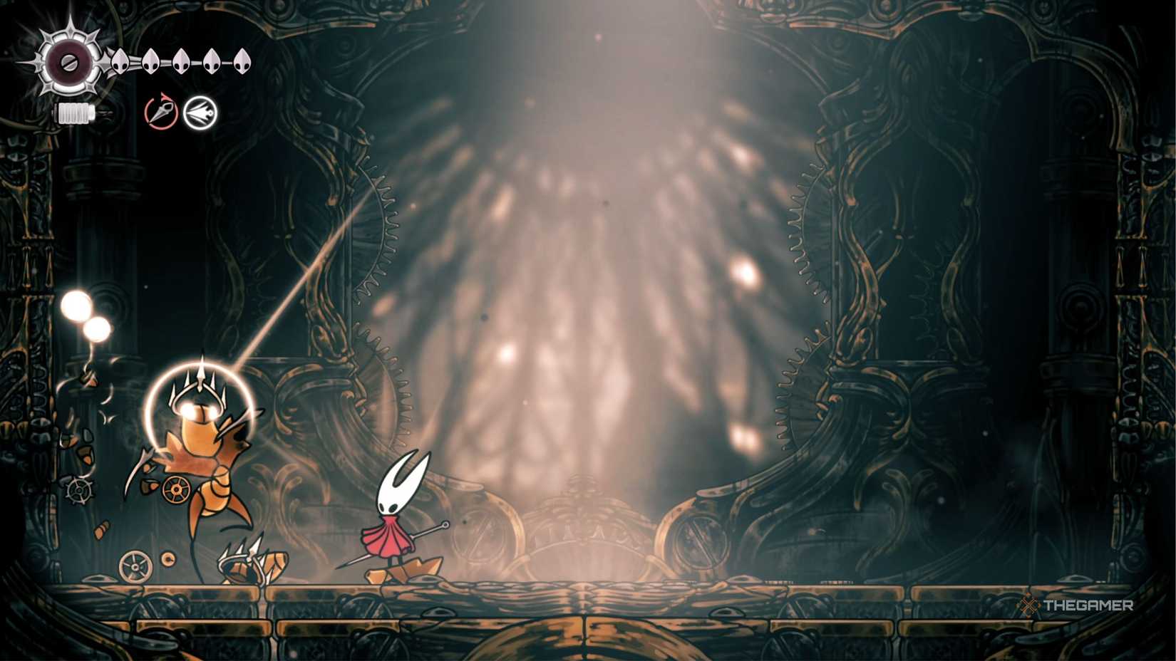 Hollow Knight Silksong Cogwork Dancers fourth phase attack.