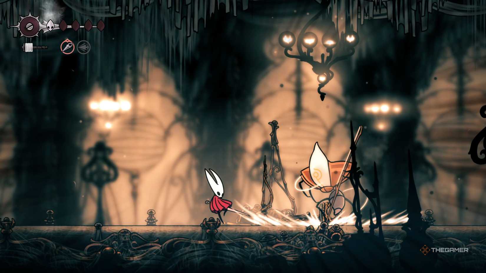 Hollow Knight Silksong enemy in citadel with high Rosary drops.