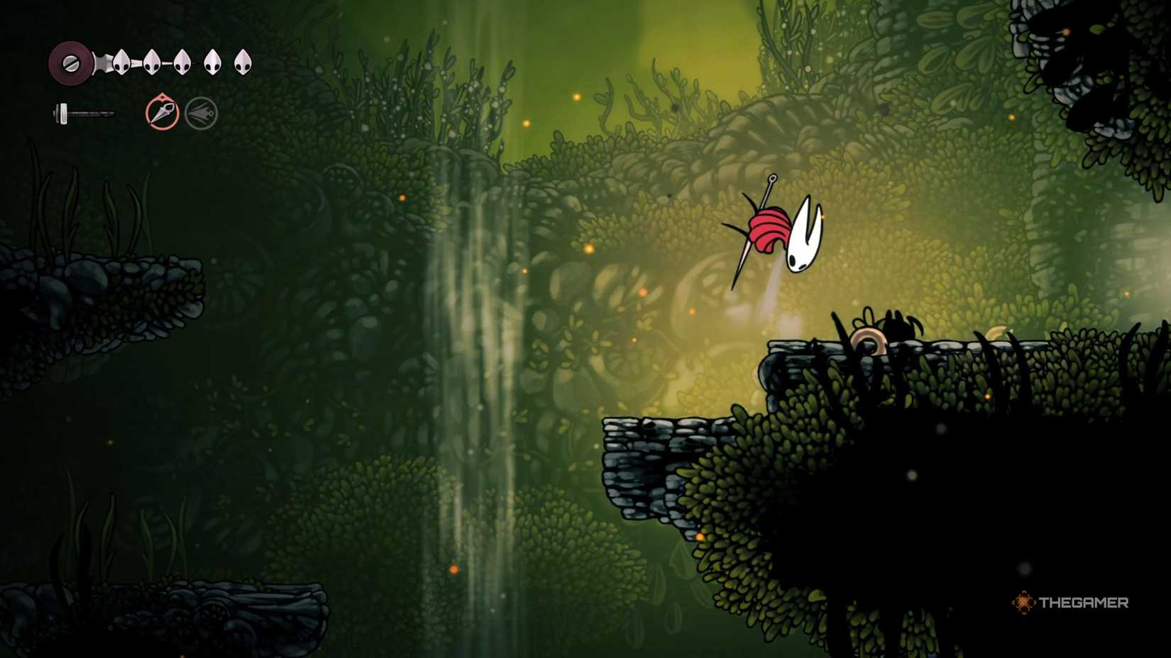 Hollow Knight Silksong going to Shakra in Far Fields.