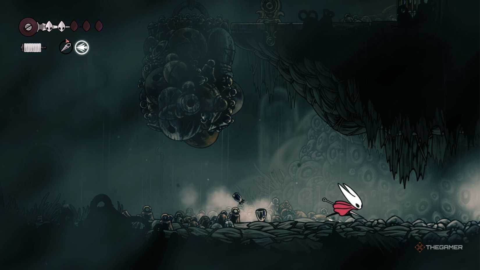 Hollow Knight Silksong going to Shakra in Greymoor.