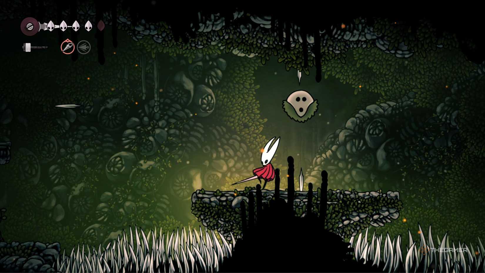 Hollow Knight Silksong Hornet standing in front of Hoker.