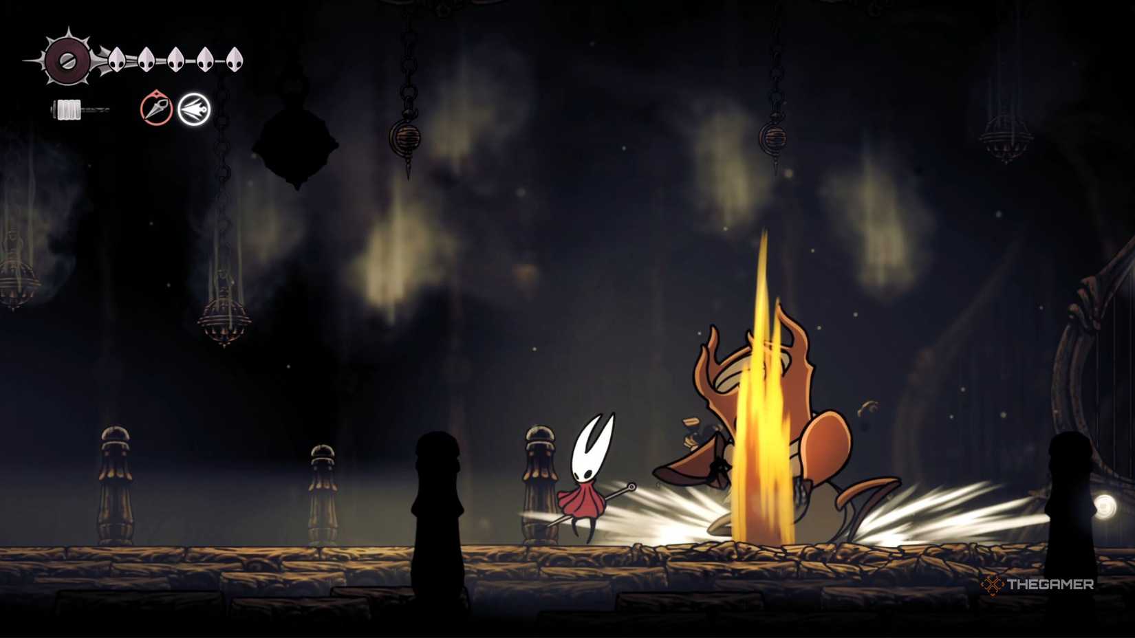 Hollow Knight Silksong Last Judge phase one attack.