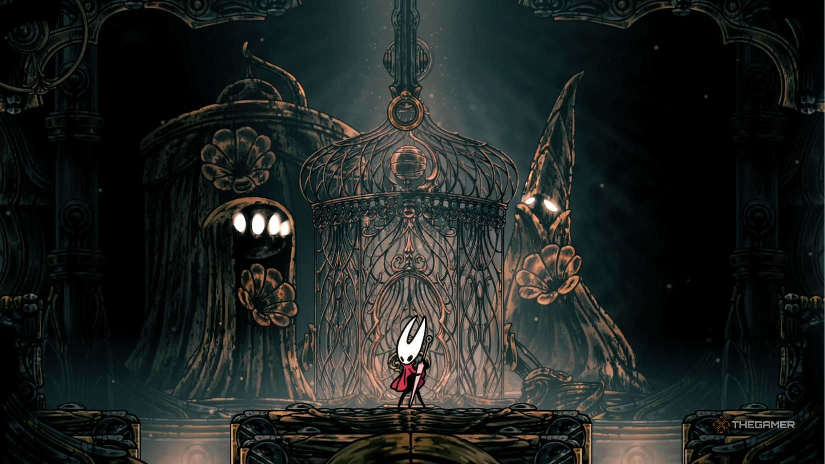 Hollow Knight Silksong playing music for the statues.