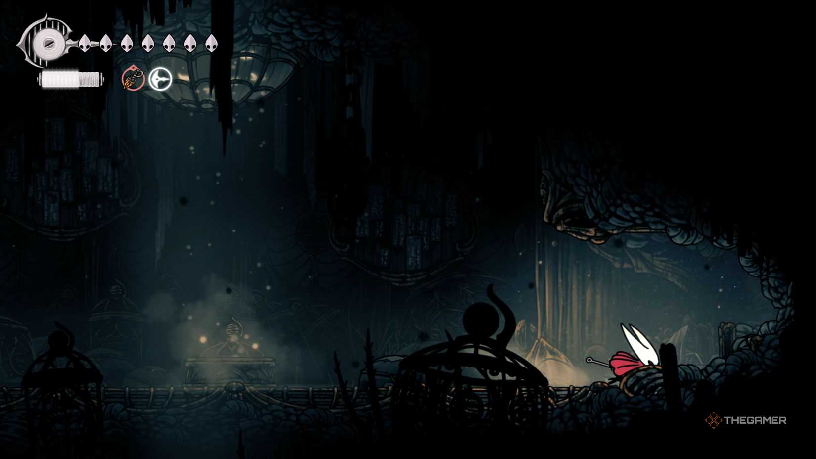 Hollow Knight Silksong reaching The Slab map.
