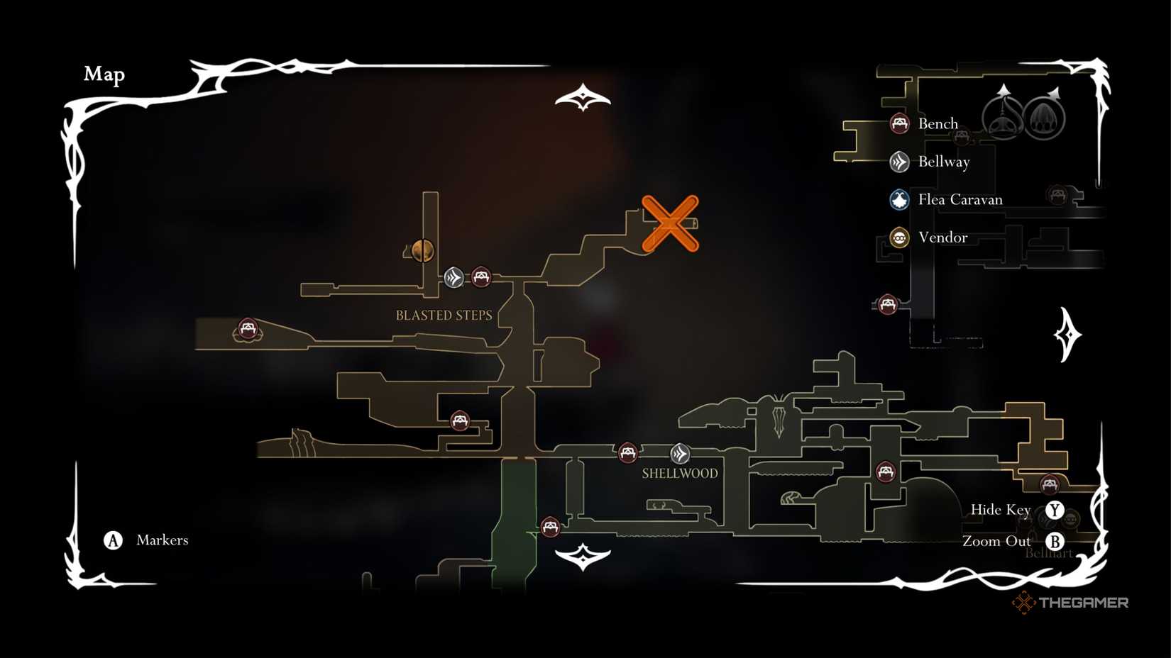 Hollow Knight Silksong the Last Judge location on the map.