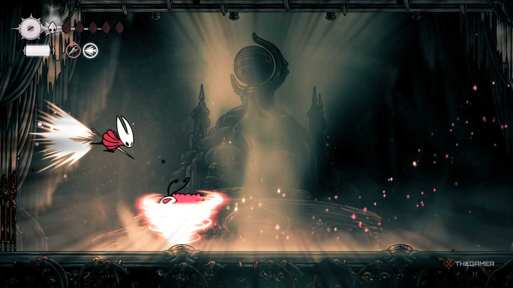 Hollow Knight Silksong Trobbio tornado attack.