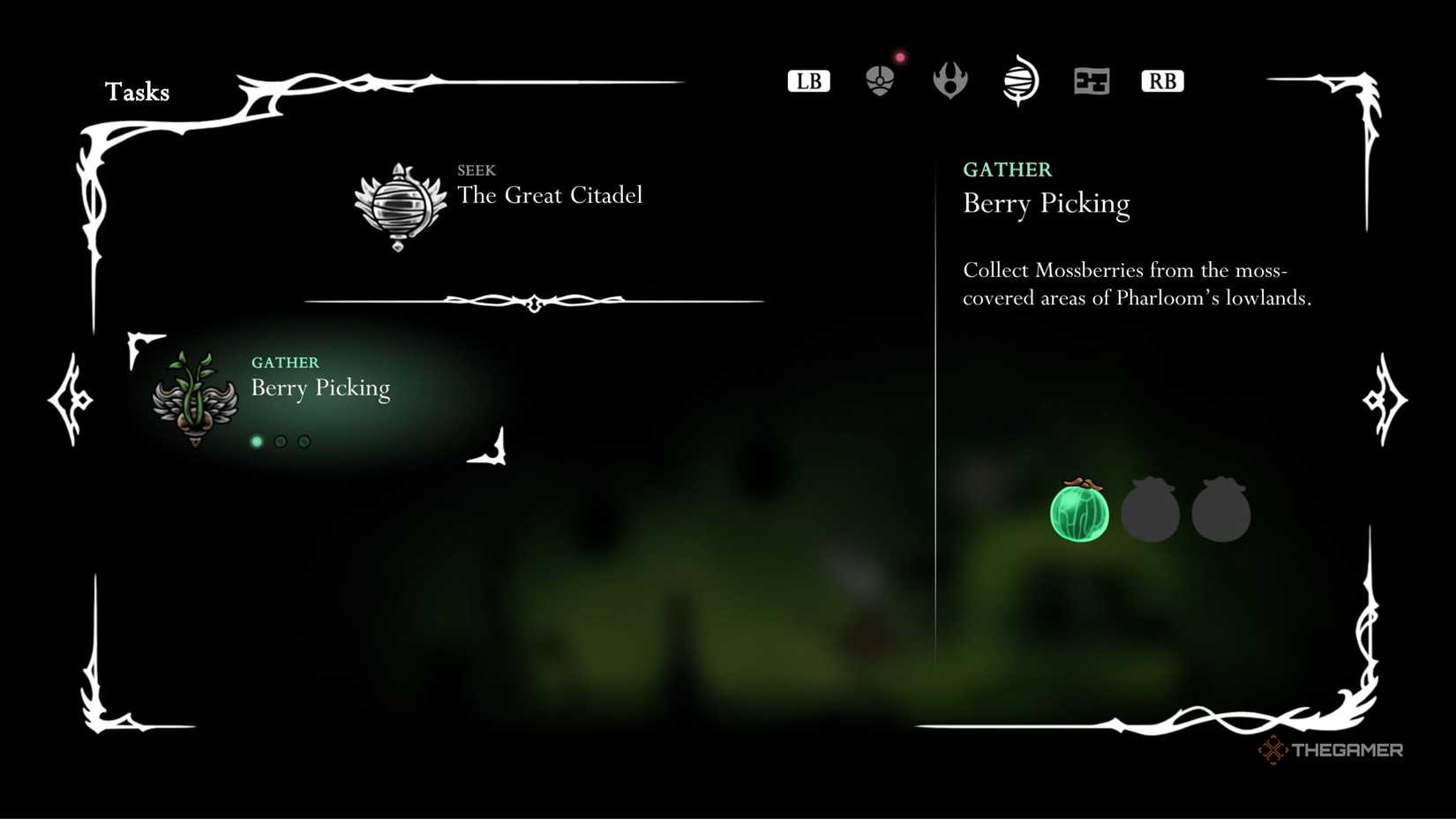 Hollow Knight Silksong wish menu.