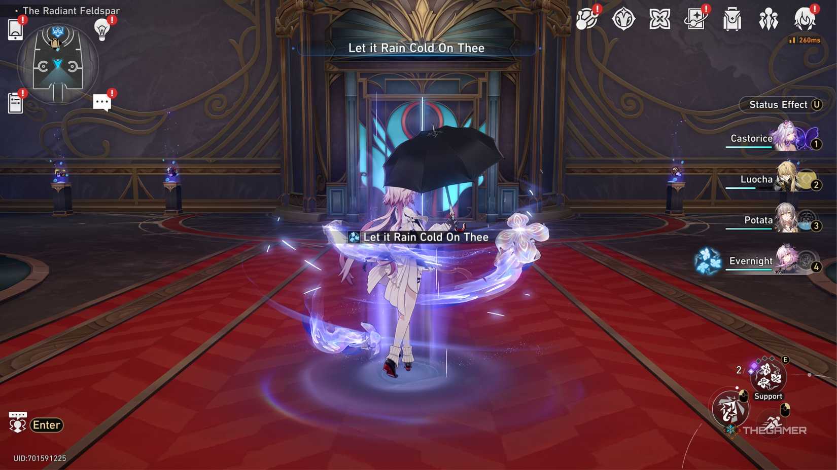 Honkai Star Rail Evernight using her technique.