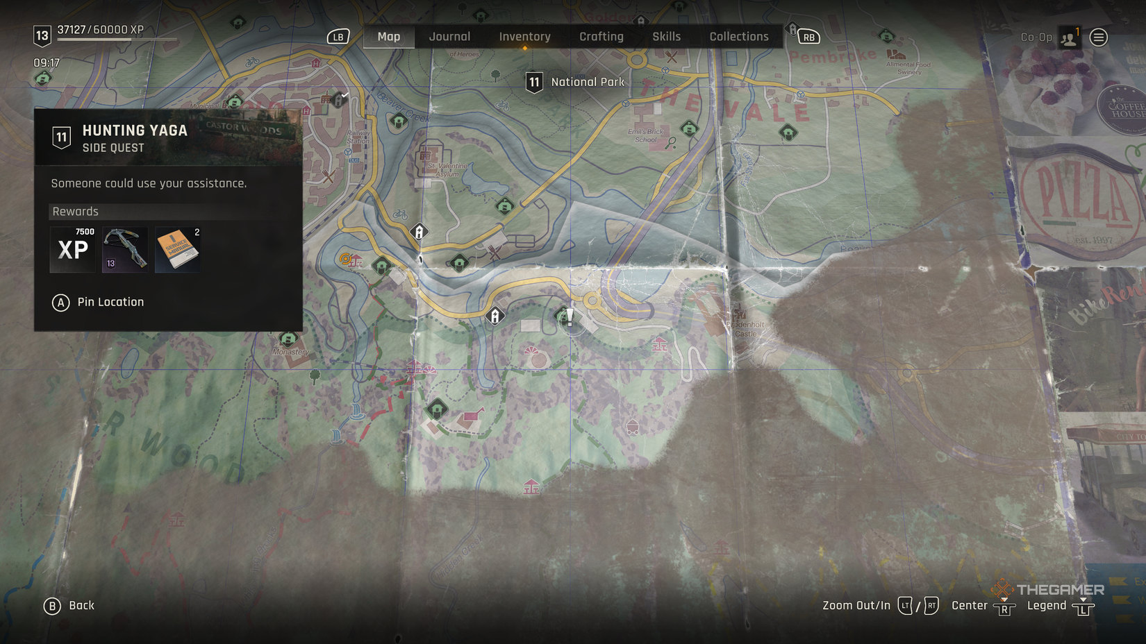 The location of the Hunting Yaga quest in Dying Light: The Beast.