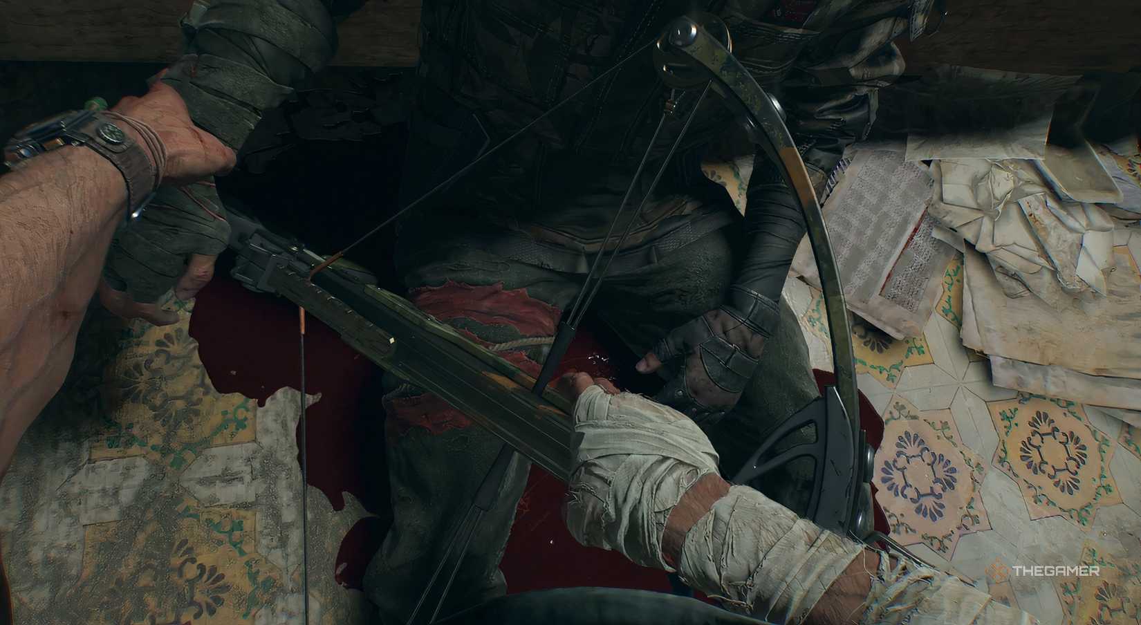 Kyle getting the crossbow in Dying Light: The Beast.