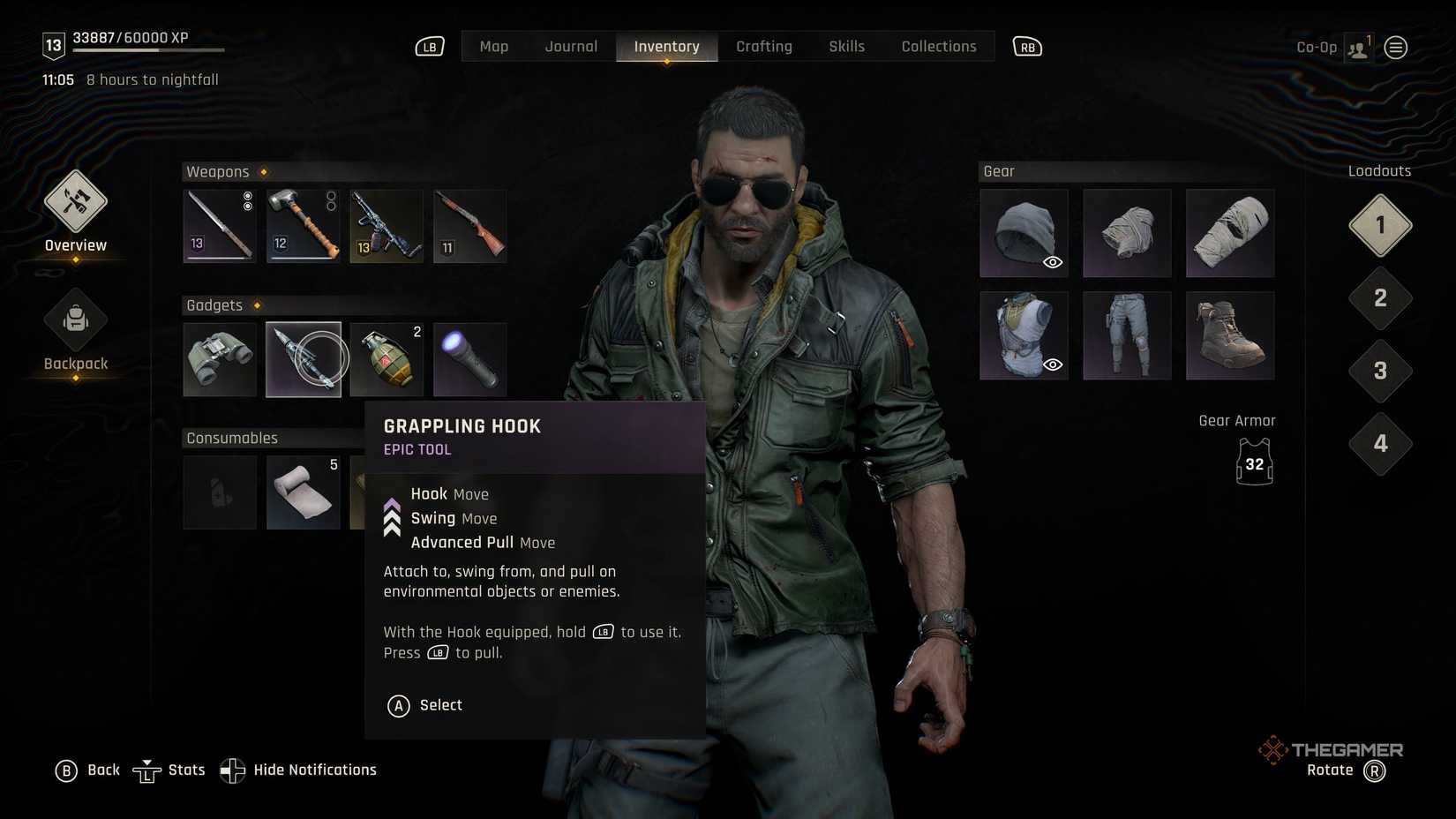 The grappling hook in Dying Light: The Beast.
