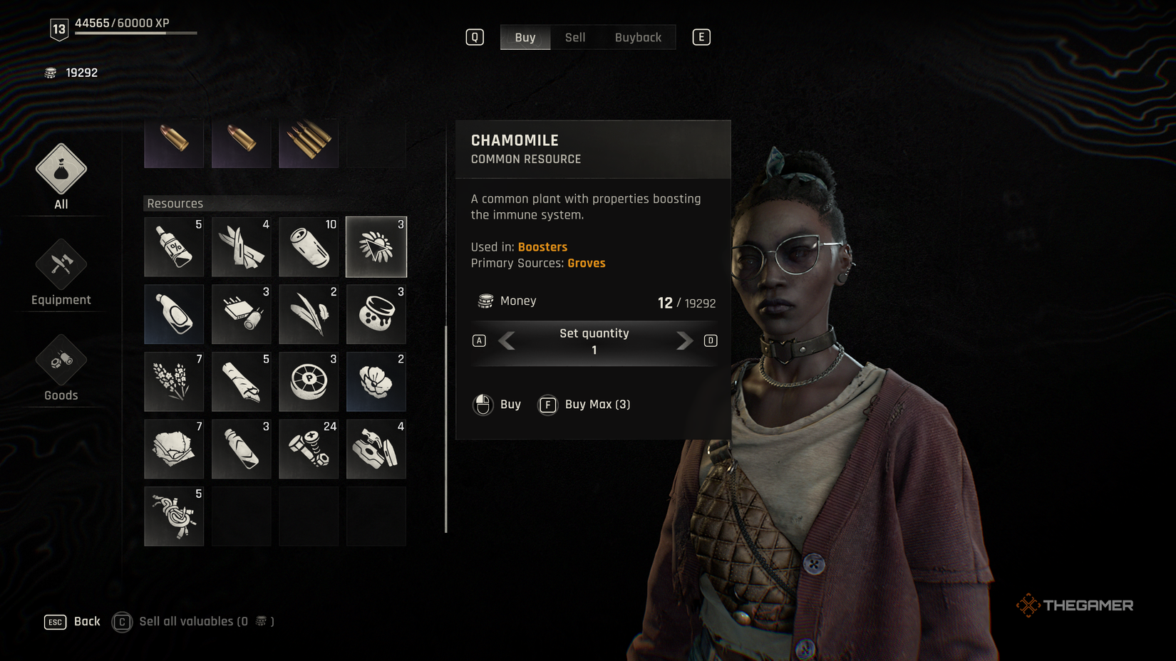 Chamomile in the Exile's Cave shop in Dying Light: The Beast.