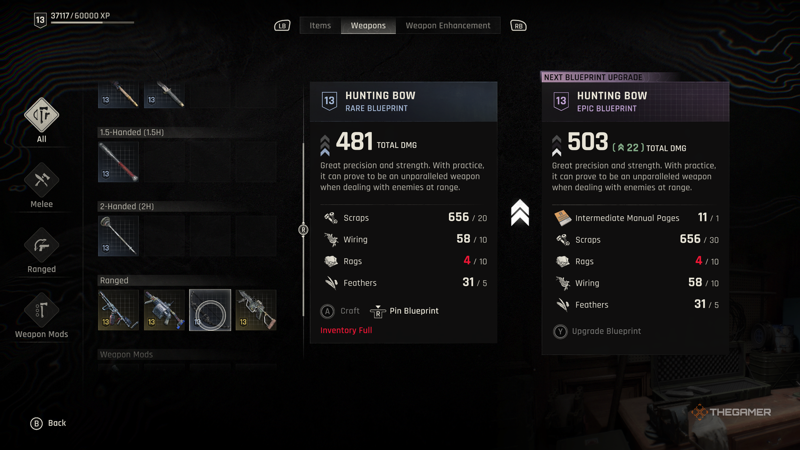 Crafting the Hunting Bow in Dying Light: The Beast.