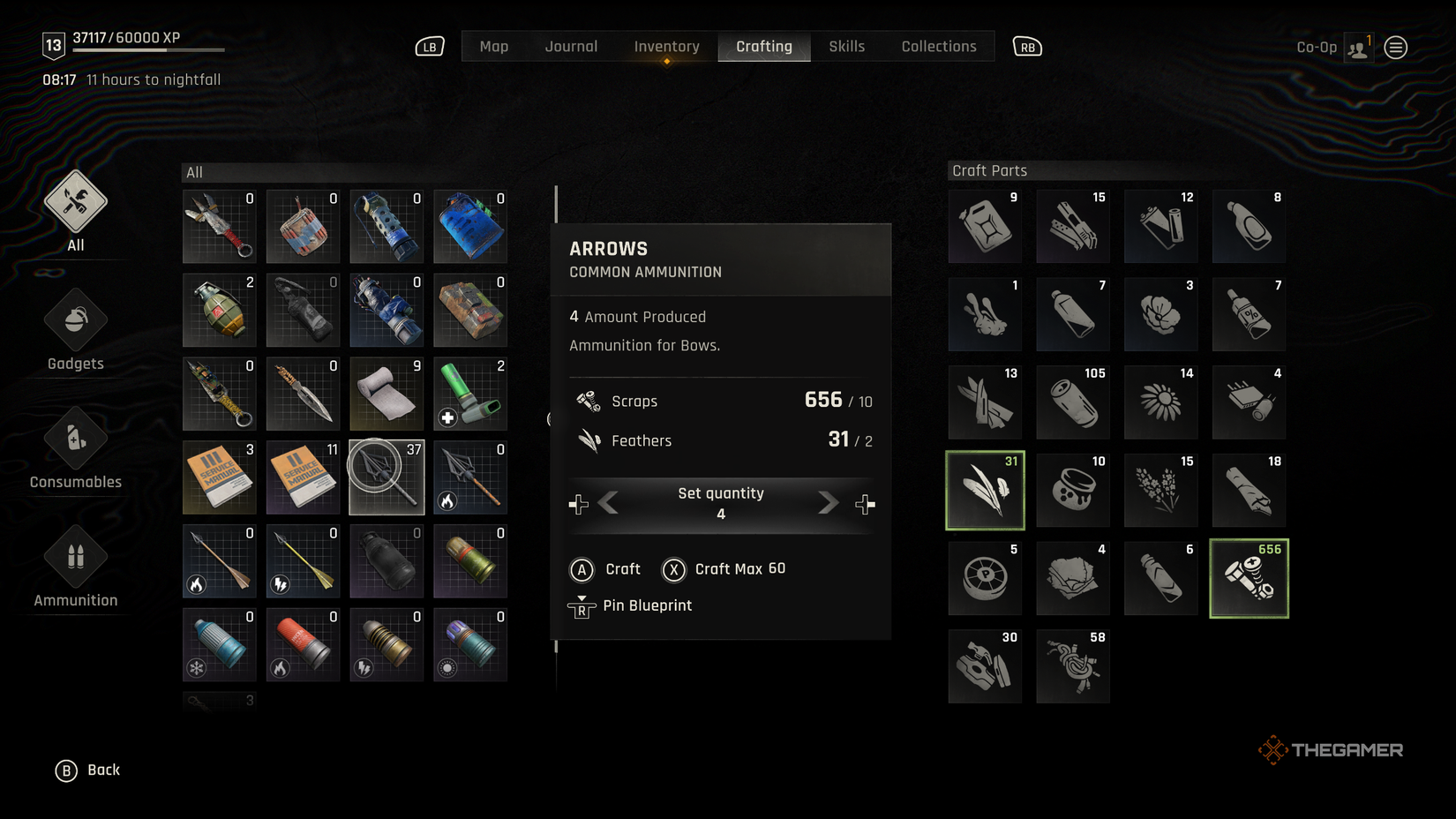 Crafting arrows in Dying Light: The Beast.