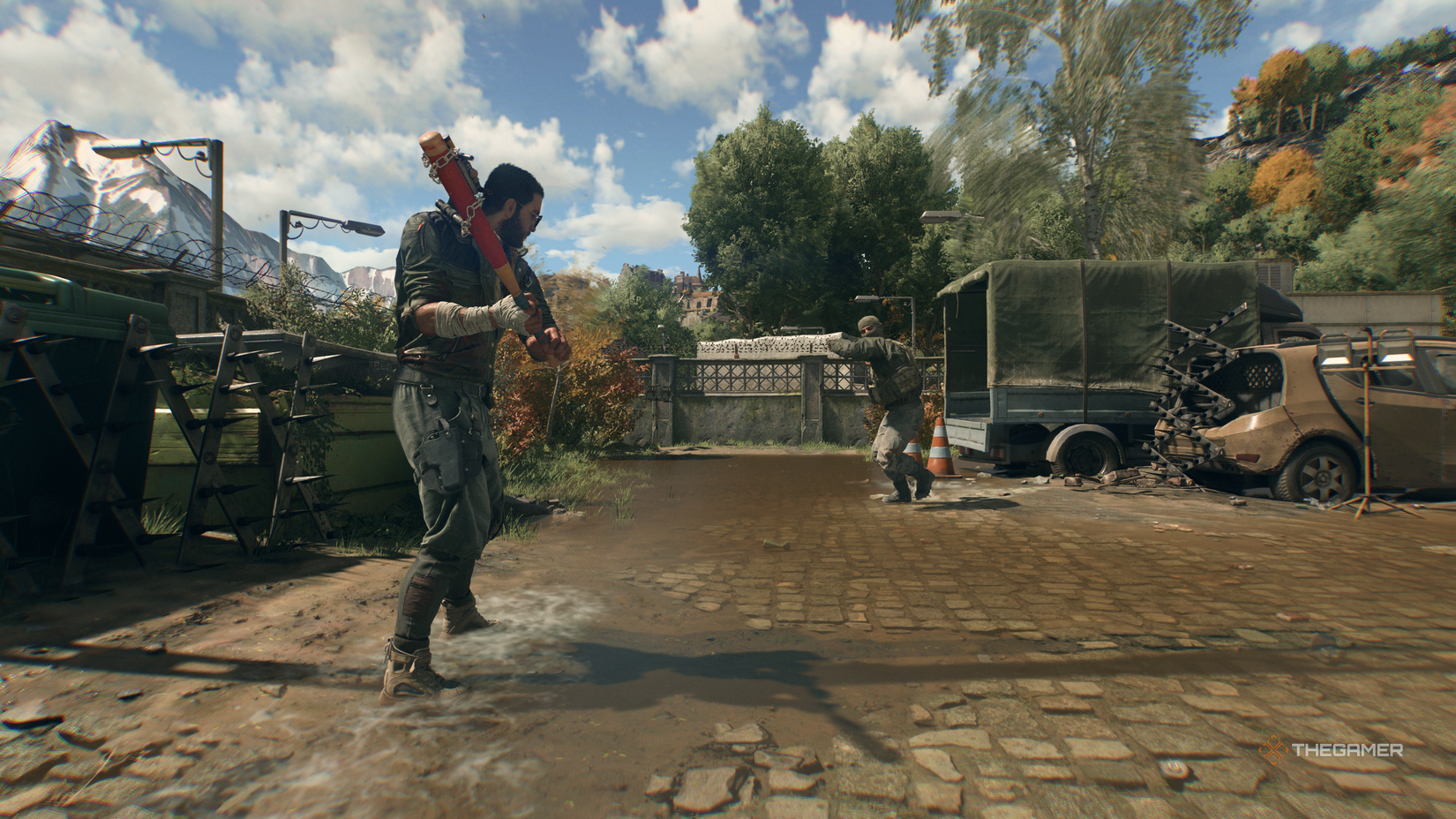 Kyle fighting a human in Dying Light: The Beast.