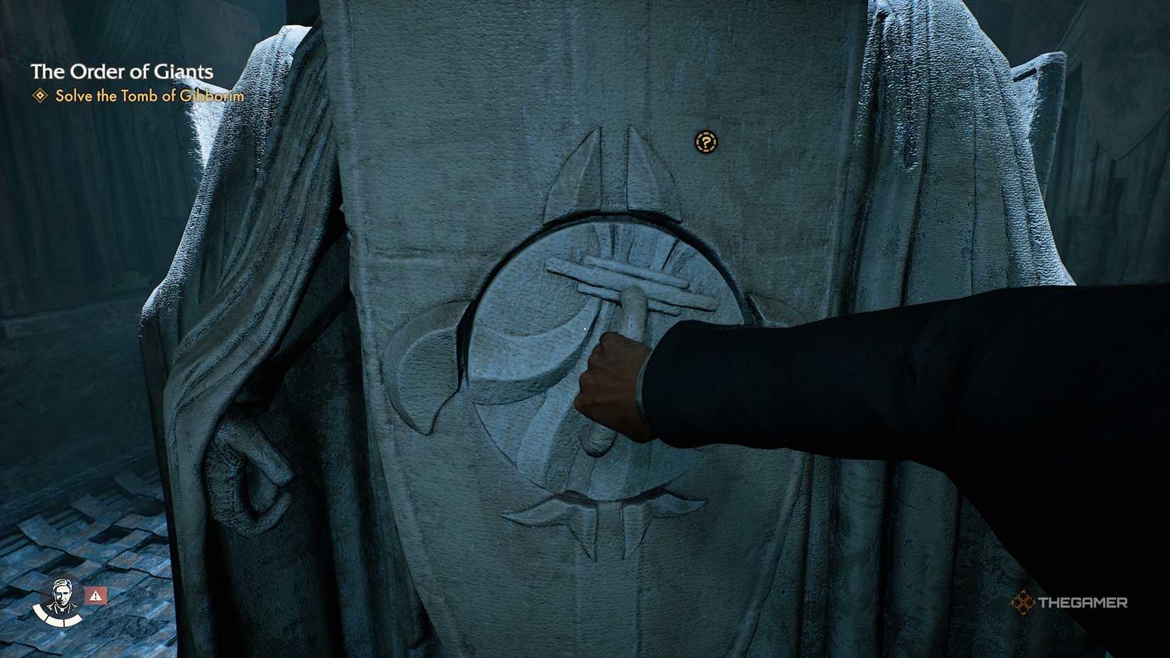 Indiana Jones and the Great Circle Turning Handles In Statue.