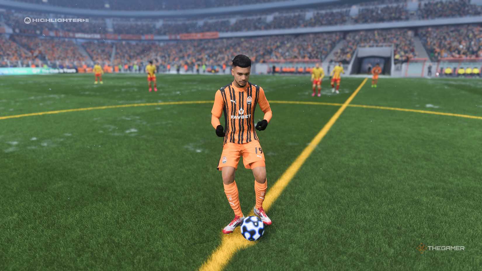 Kaua Elias taking a kick off in EA Sports FC 26.