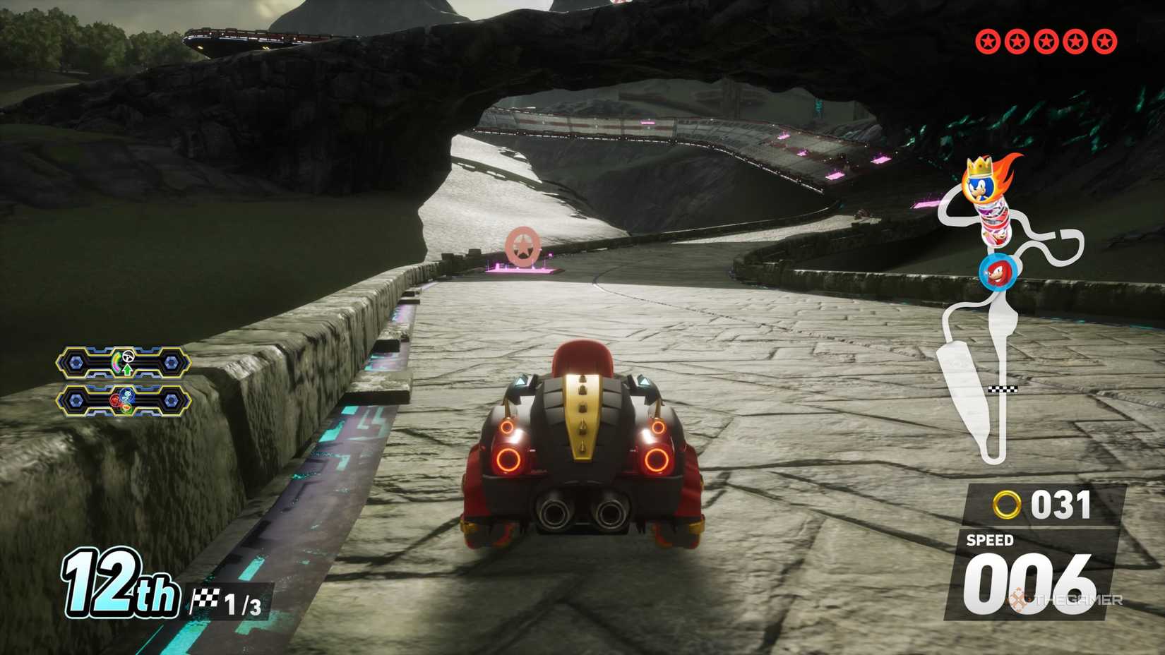 Kronos Island Red Star Rings in Sonic Racing CrossWorlds.