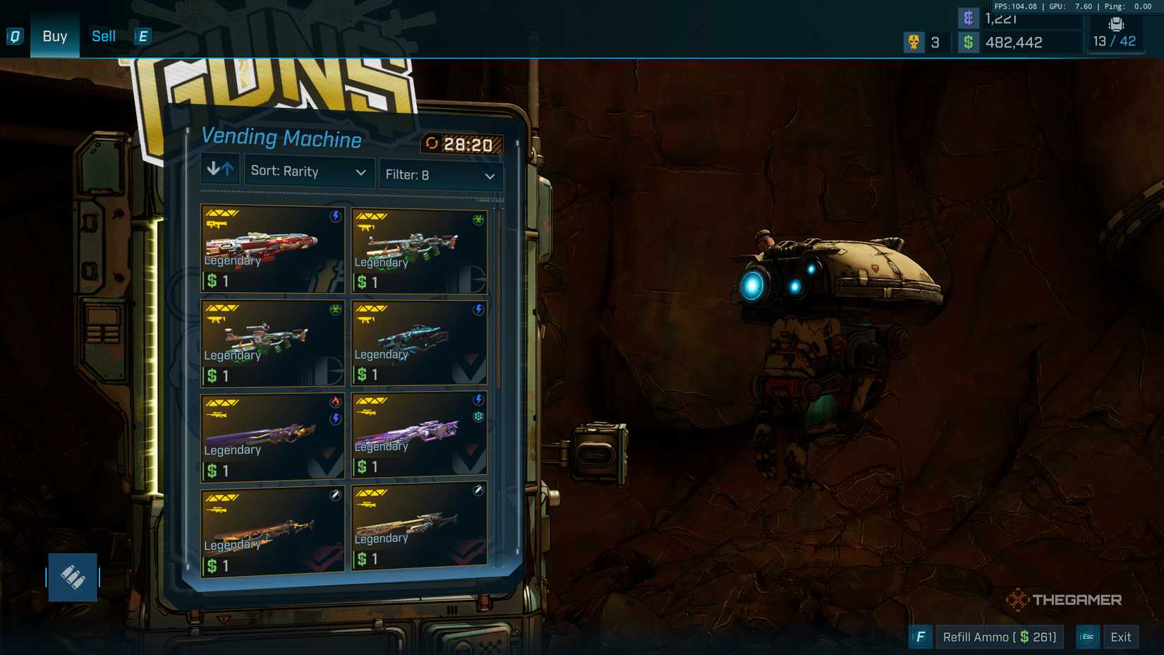Legendary vending machine in Borderlands 4.