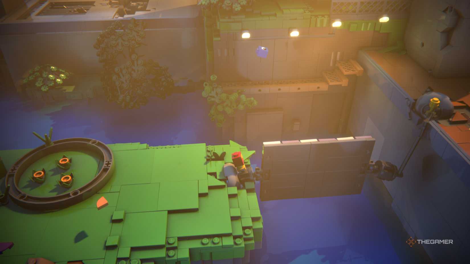 The Launching Bridge Puzzle Fling the first brick in Lego Voyagers.
