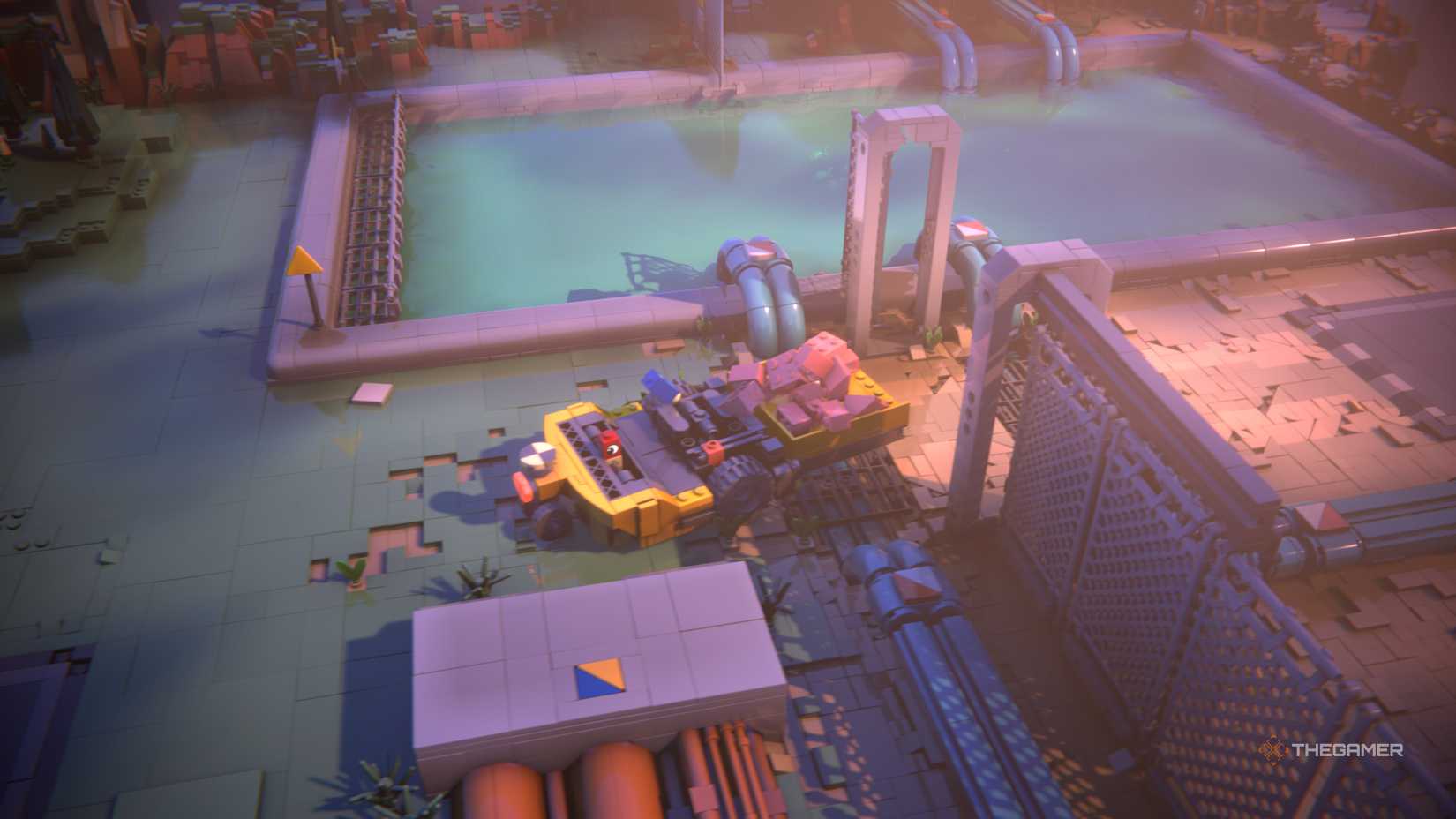 Rebuilding The Train Tracks Right Exit in LEGO Voyagers.