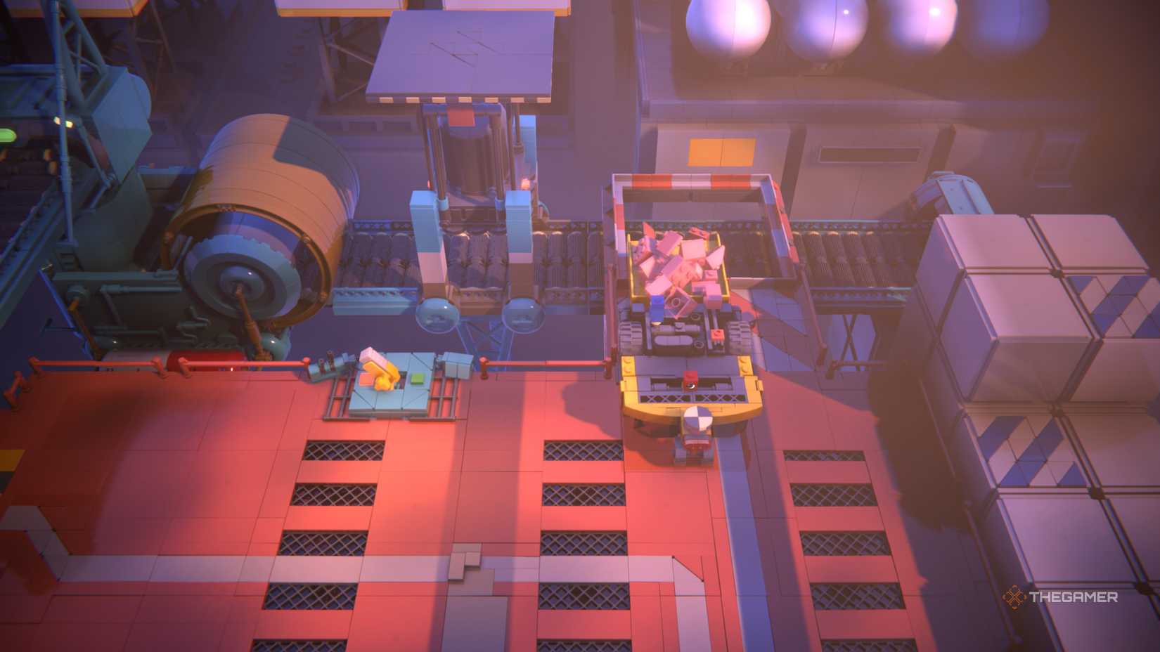 Rebuilding The Train Tracks Smelting Conveyor Belt in LEGO Voyagers.