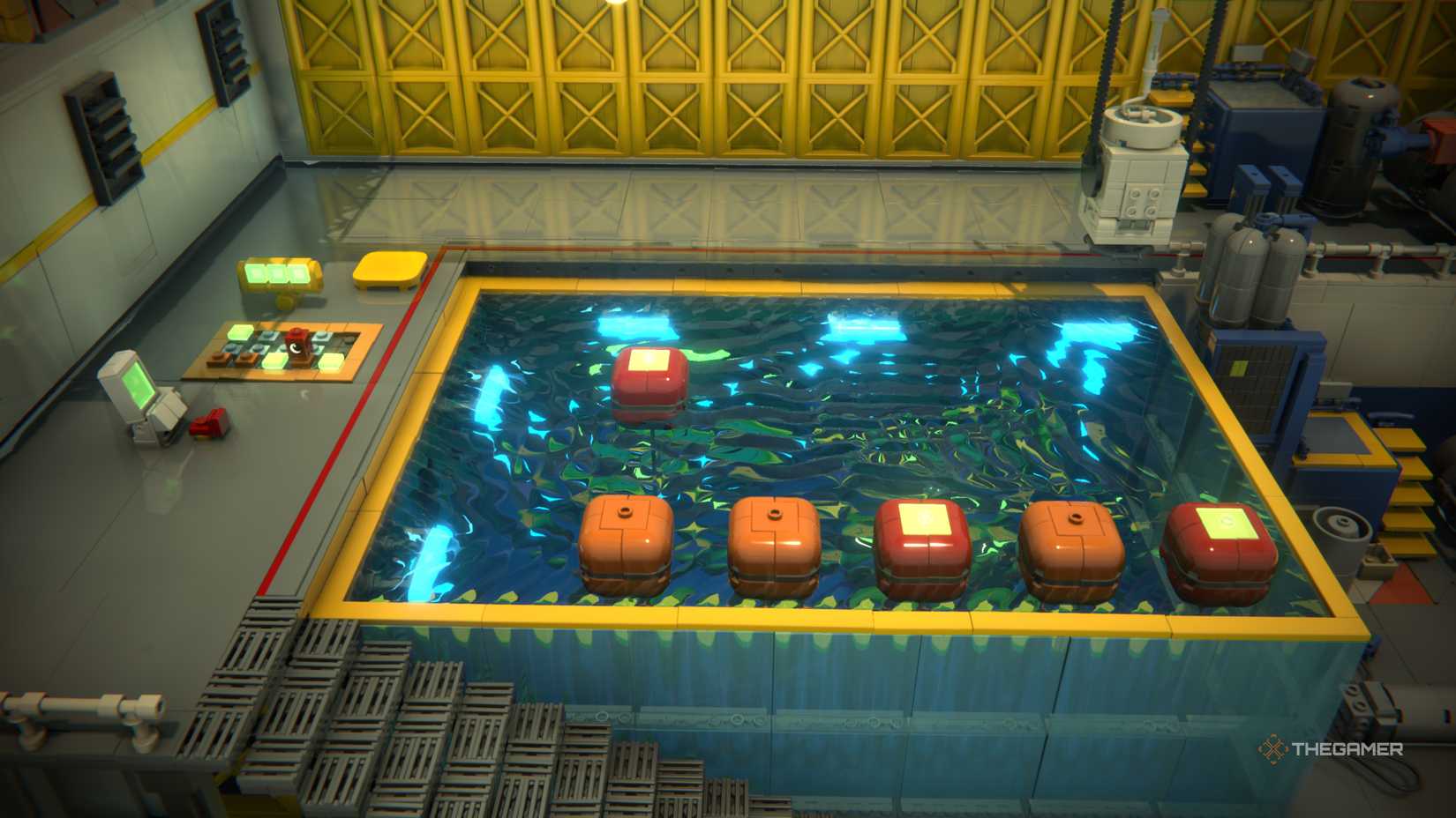 The Training Room Puzzles Sea Landing Completed in Lego Voyagers.