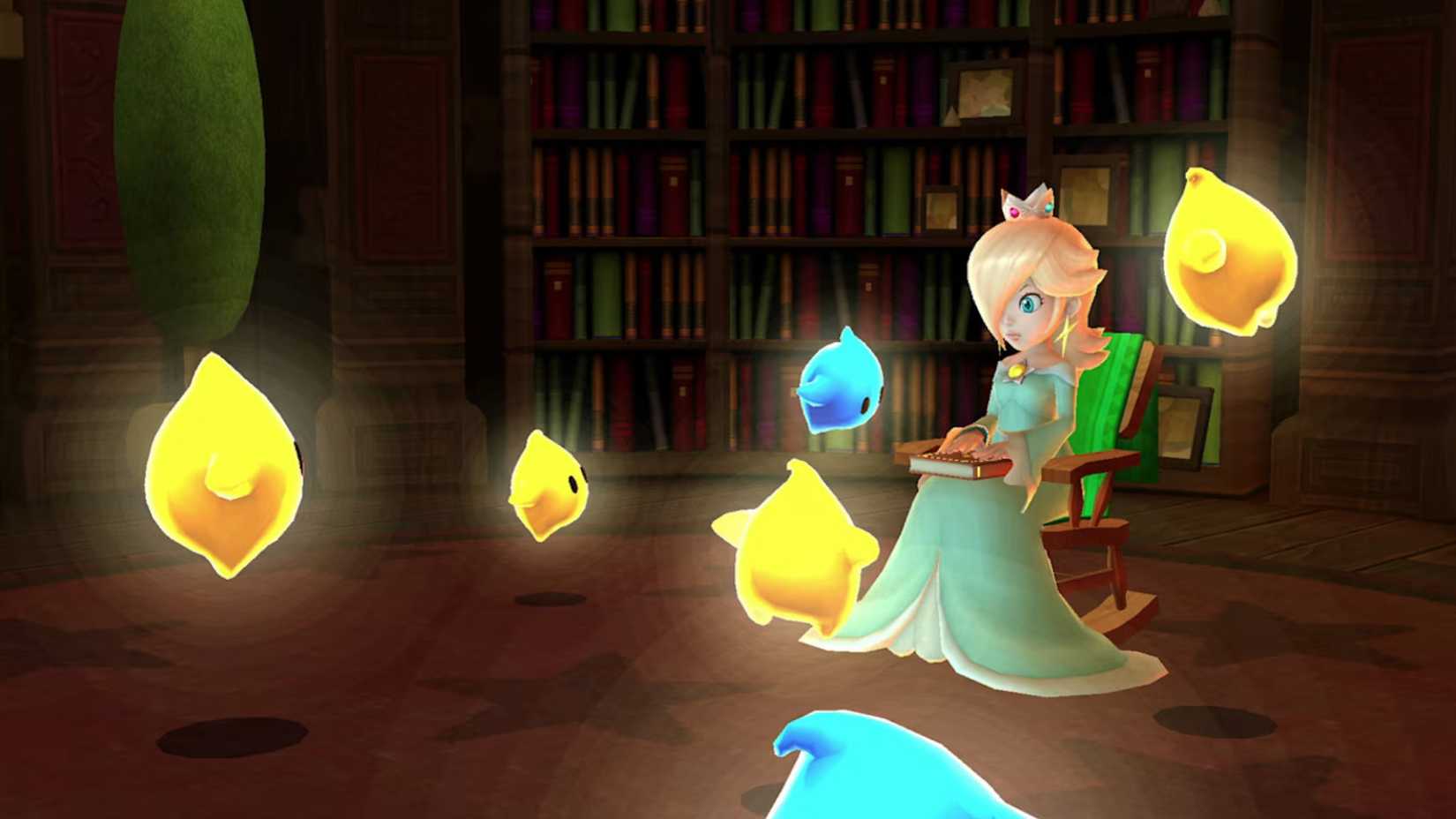 rosalina reading to lumas in super mario galaxy.