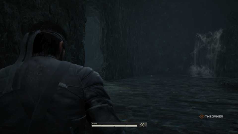 Pathway near a waterfall in Metal Gear Solid Delta: Snake Eater.