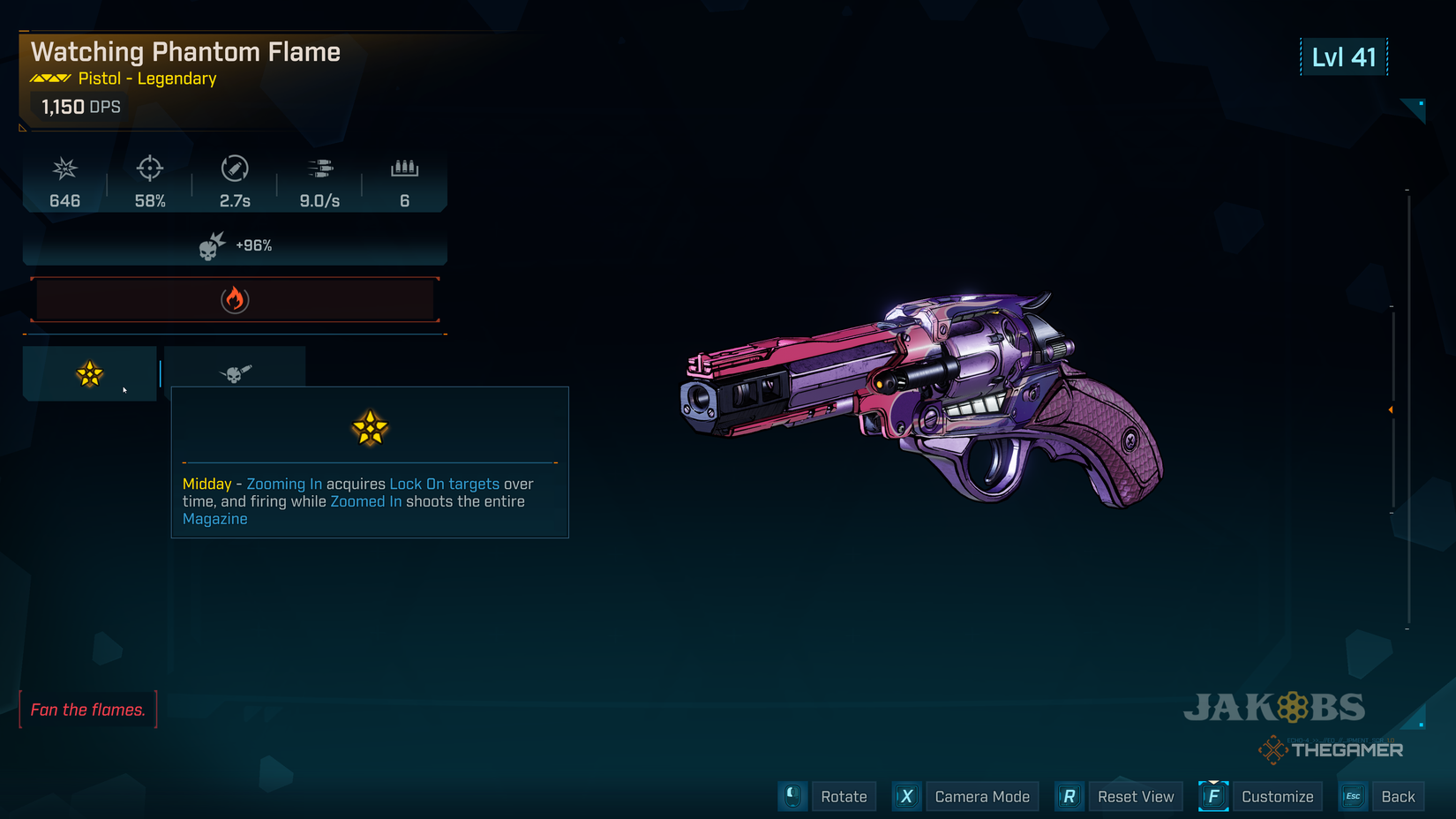 Phantom Flame Pistol In Borderlands 4.