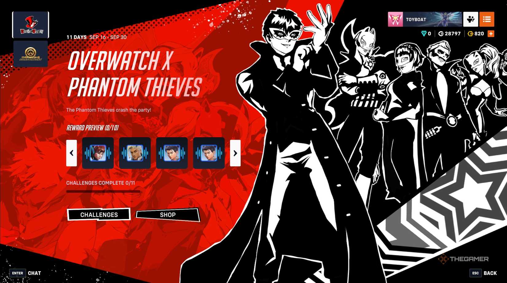 Phanton Thieves event screen pop-up in Overwatch 2,
