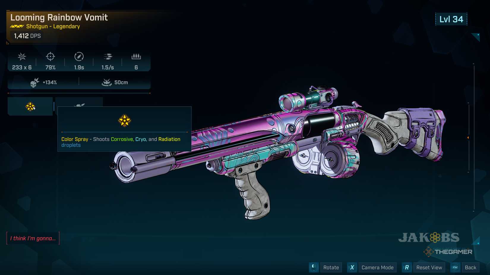 Rainbow Vomit Shotgun in Borderlands 4.