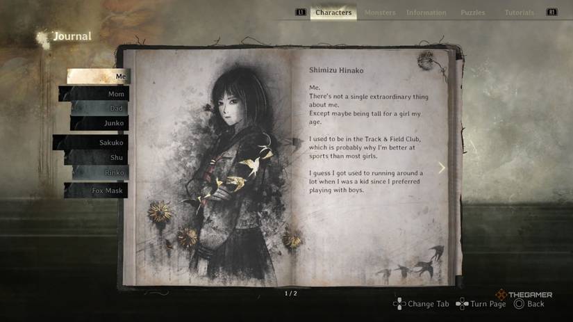 A page in the protagonist's journal in Silent Hill f.