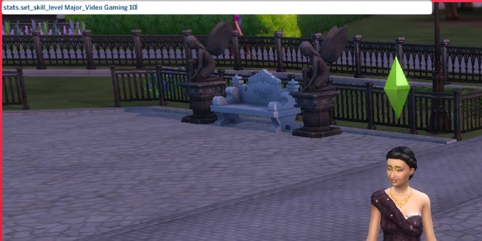 sims 4 video gaming cheat entered into command bar