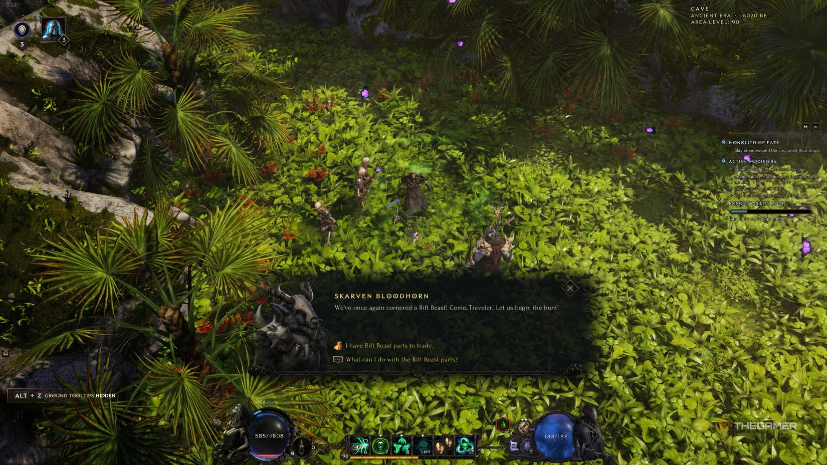 Skarven the Hunt Master inside a Mysterious Rift.