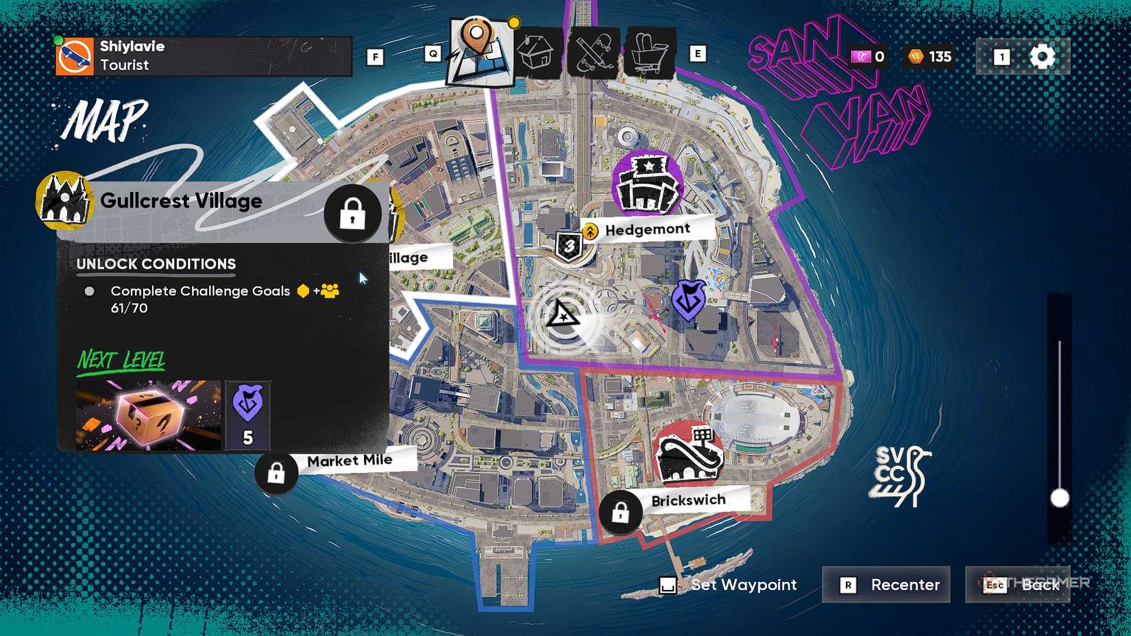 skate. Gullcrest Village map unlock conditions.