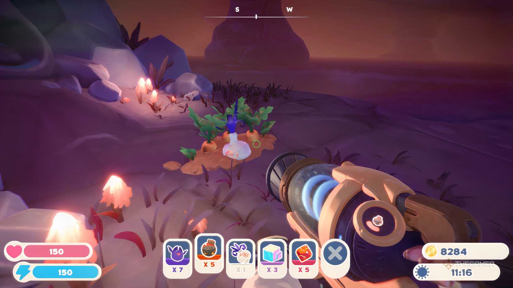 Slime Rancher 2 An Odd Onion in a carrot patch inside a cave.