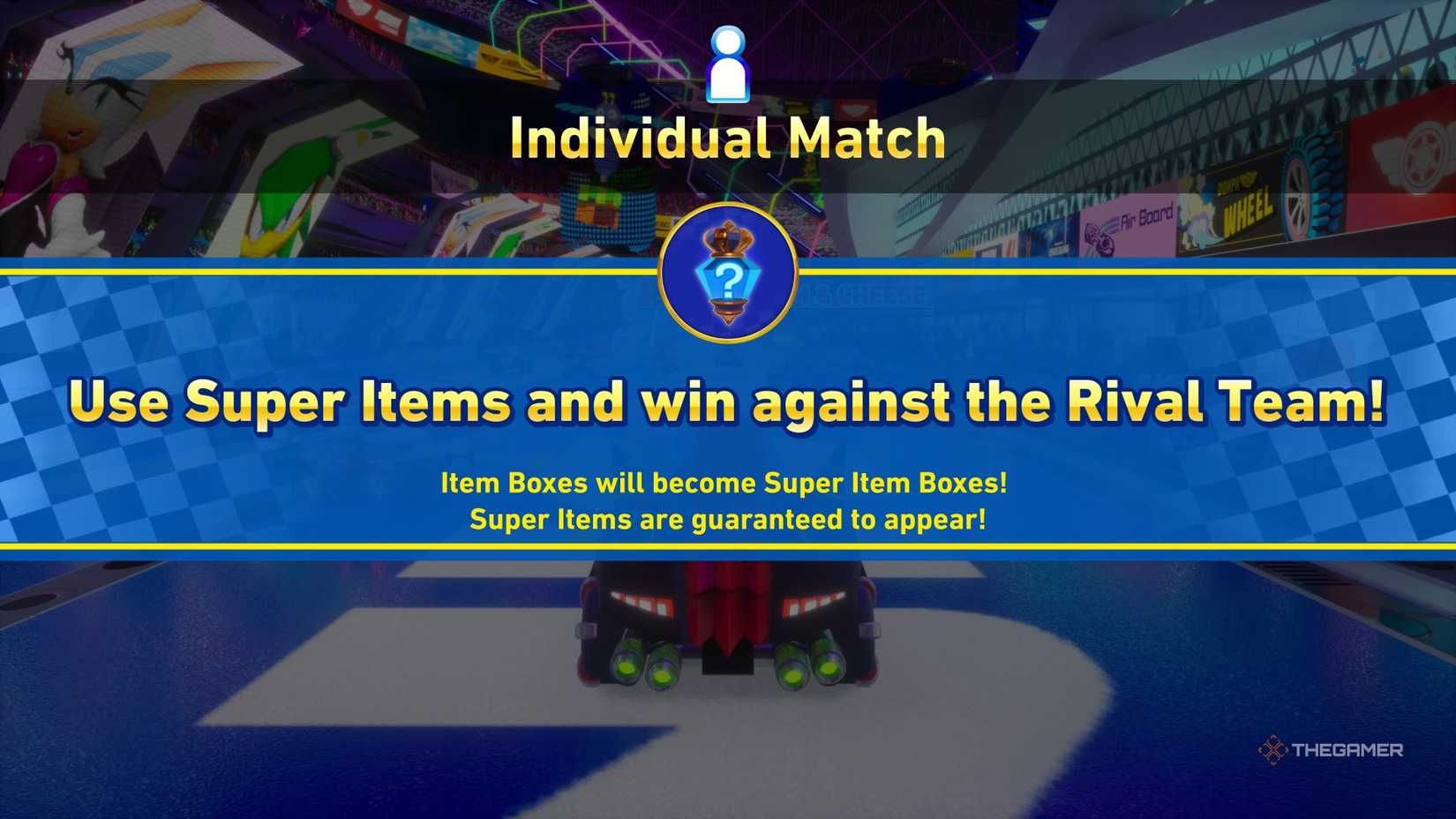 Starting an Extreme Match in Sonic Racing CrossWorlds.